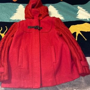 Girls Red Pea Coat